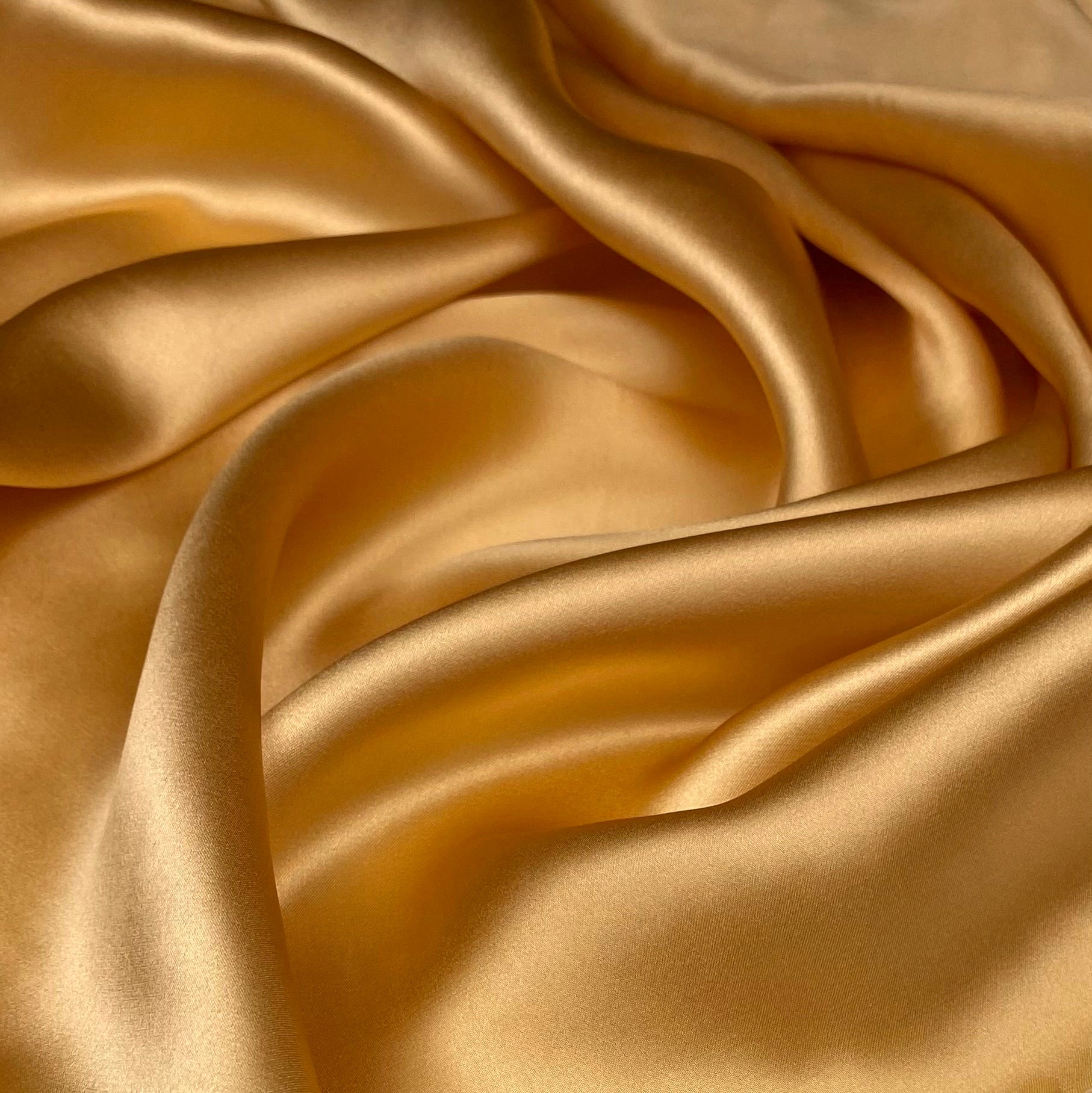 Mulberry Silk Charmeuse Satin - Bright Gold