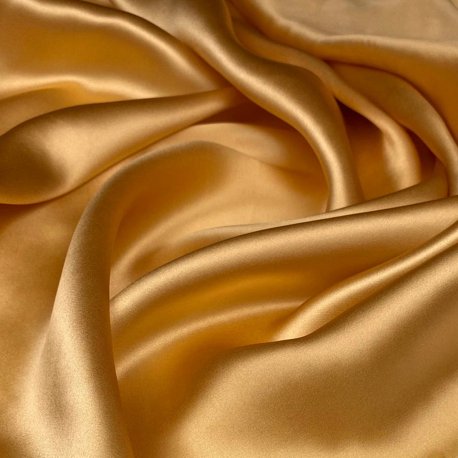 Mulberry Silk Charmeuse Satin - Bright Gold