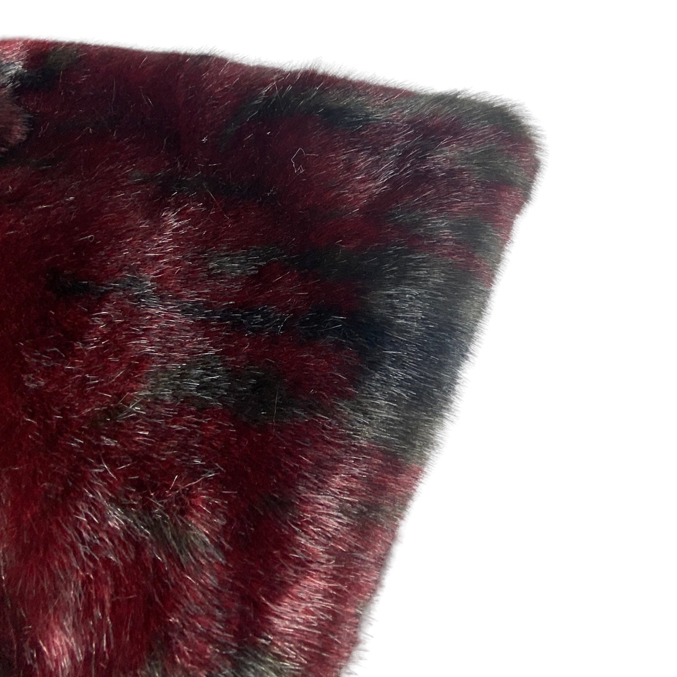 Luxury Faux Fur - Remnant - Black/Brown/Red