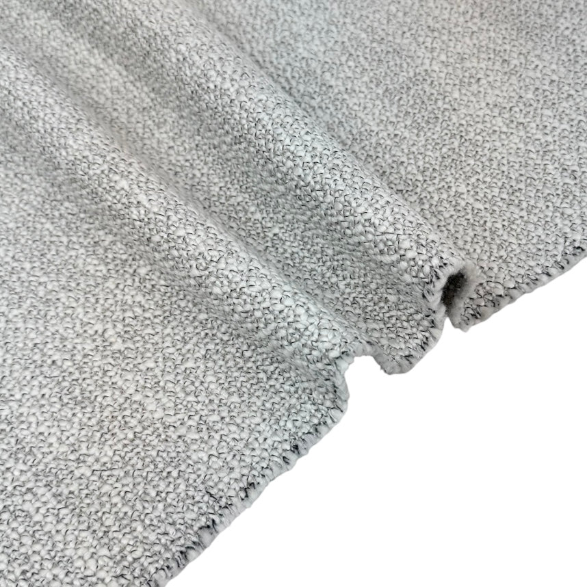 Boucle Upholstery Remnant  - White/Black