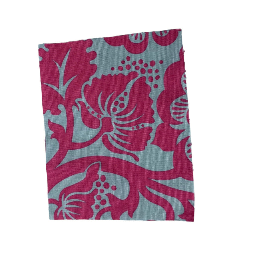Printed Quilting Cotton Remnant - Floral - Pink/Grey