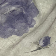 Floral Printed Polyester Crinkled Sheer - Green/Purple