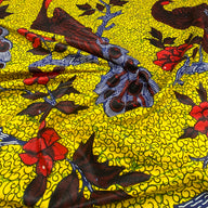 Super Wax African Printed Cotton - Peacock - Yellow