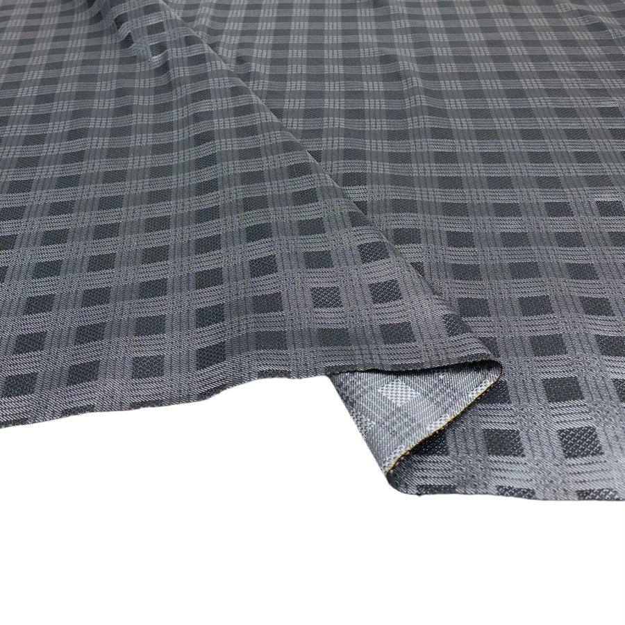 Plaid Silk/Polyester - Grey - Remnant