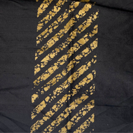 Striped Silk Shantung - Black/Gold