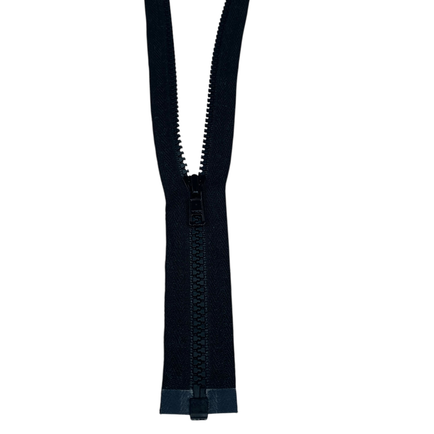 Opened-End Vislon Molded 28” YKK Zipper - Cotton - Black
