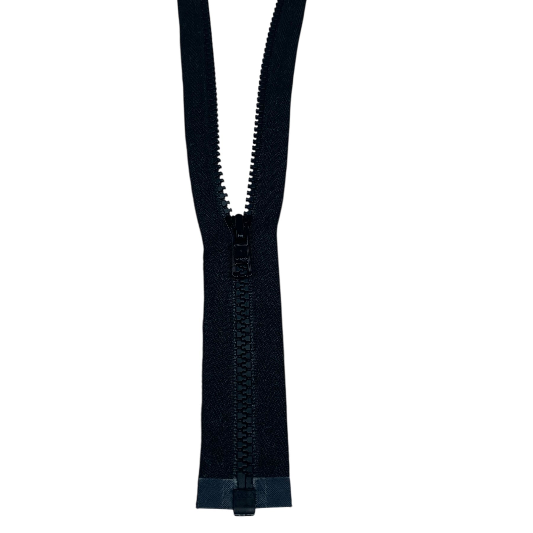 Opened-End Vislon Molded 28” YKK Zipper - Cotton - Black