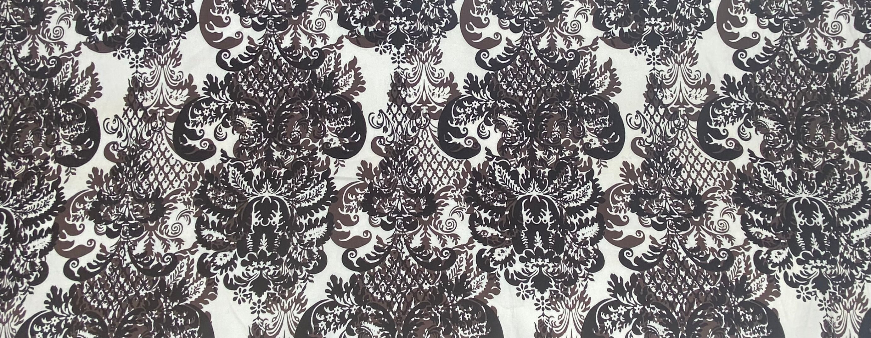 Lightweight Printed Cotton - White/Brown