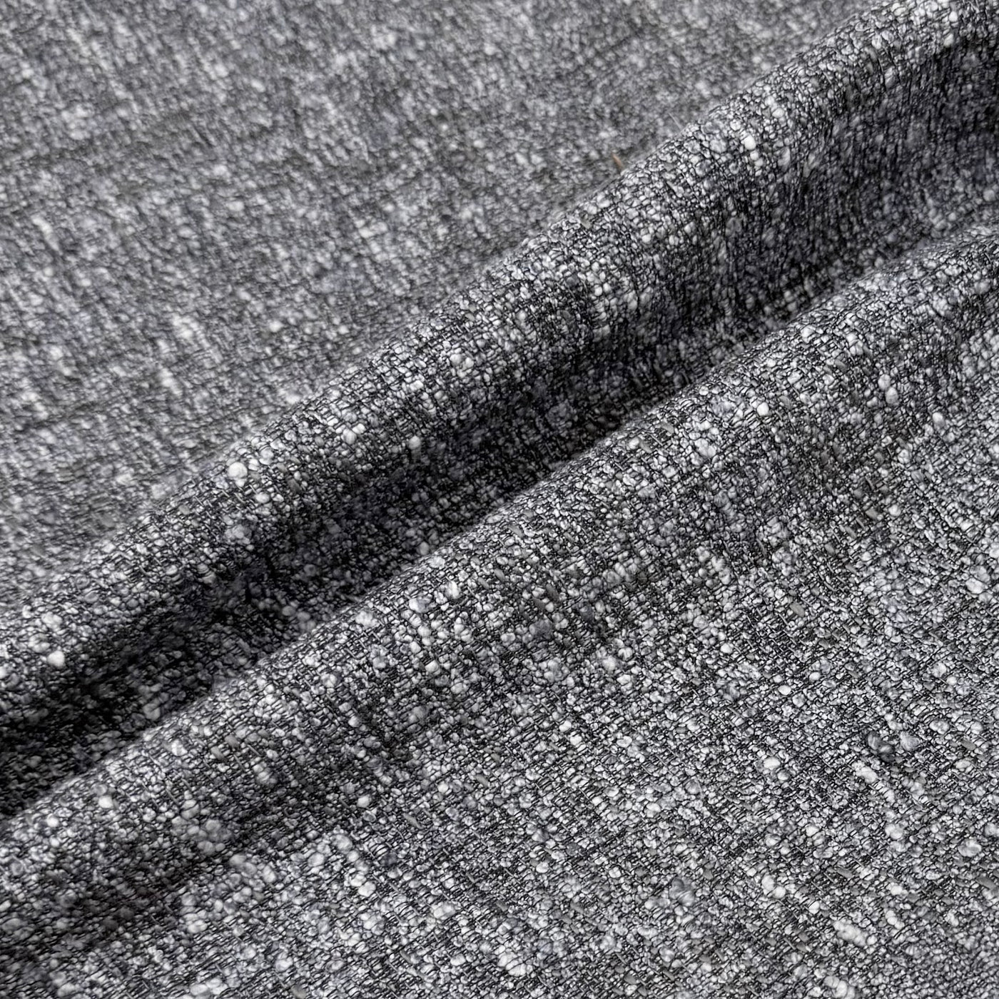 Boucle Upholstery Remnant  - Grey/Light Blue/White