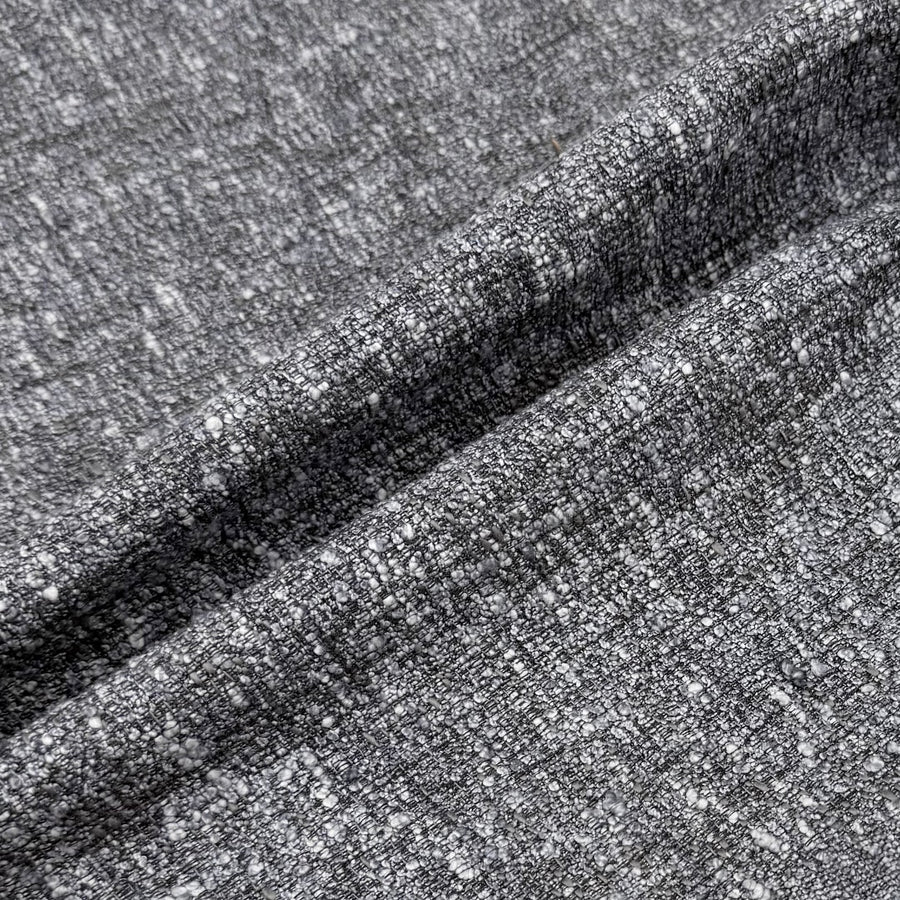 Boucle Upholstery Remnant  - Grey/Light Blue/White