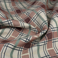Plaid Cotton Blend Upholstery Remnant - Beige/Pink/Blue/Green