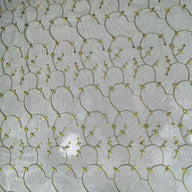 Floral Vines Embroidered Mesh - Black/