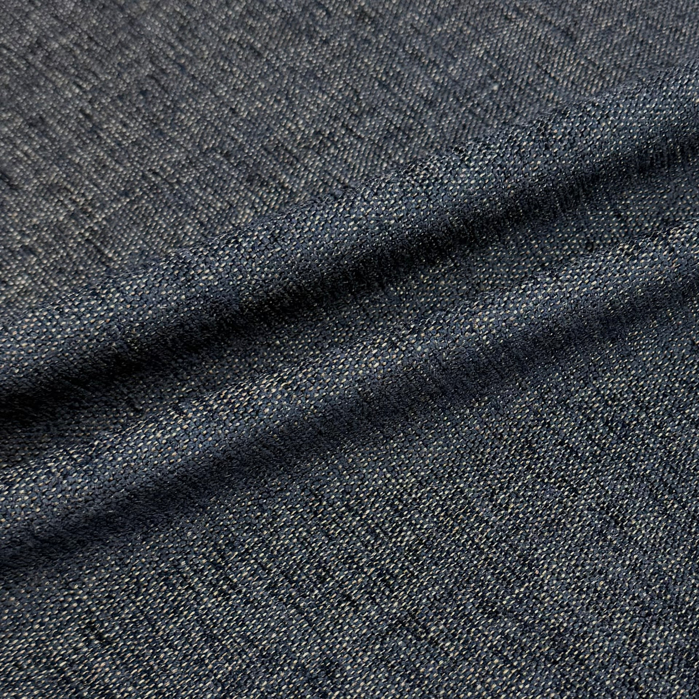 Chenille Upholstery Remnant - Blue/Gold