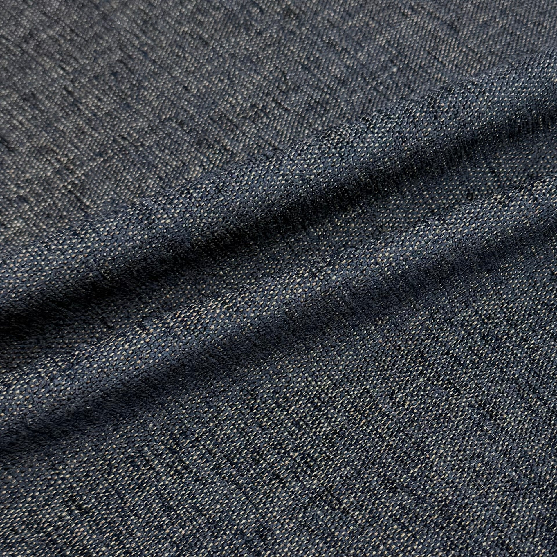 Chenille Upholstery Remnant - Blue/Gold