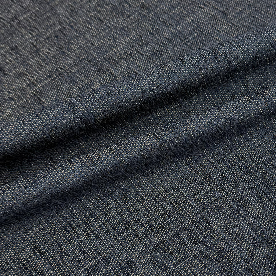 Chenille Upholstery Remnant - Blue/Gold