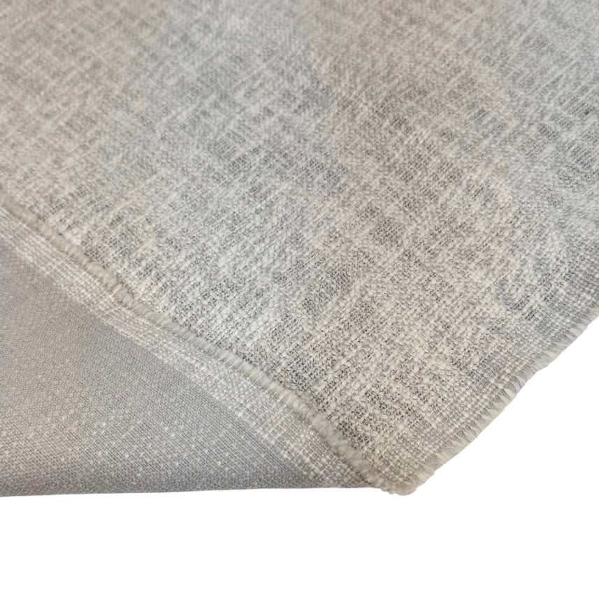 Woven Upholstery Remnant - Ivory/Grey