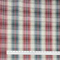 Plaid Cotton Blend Upholstery Remnant - Red/White/Blue