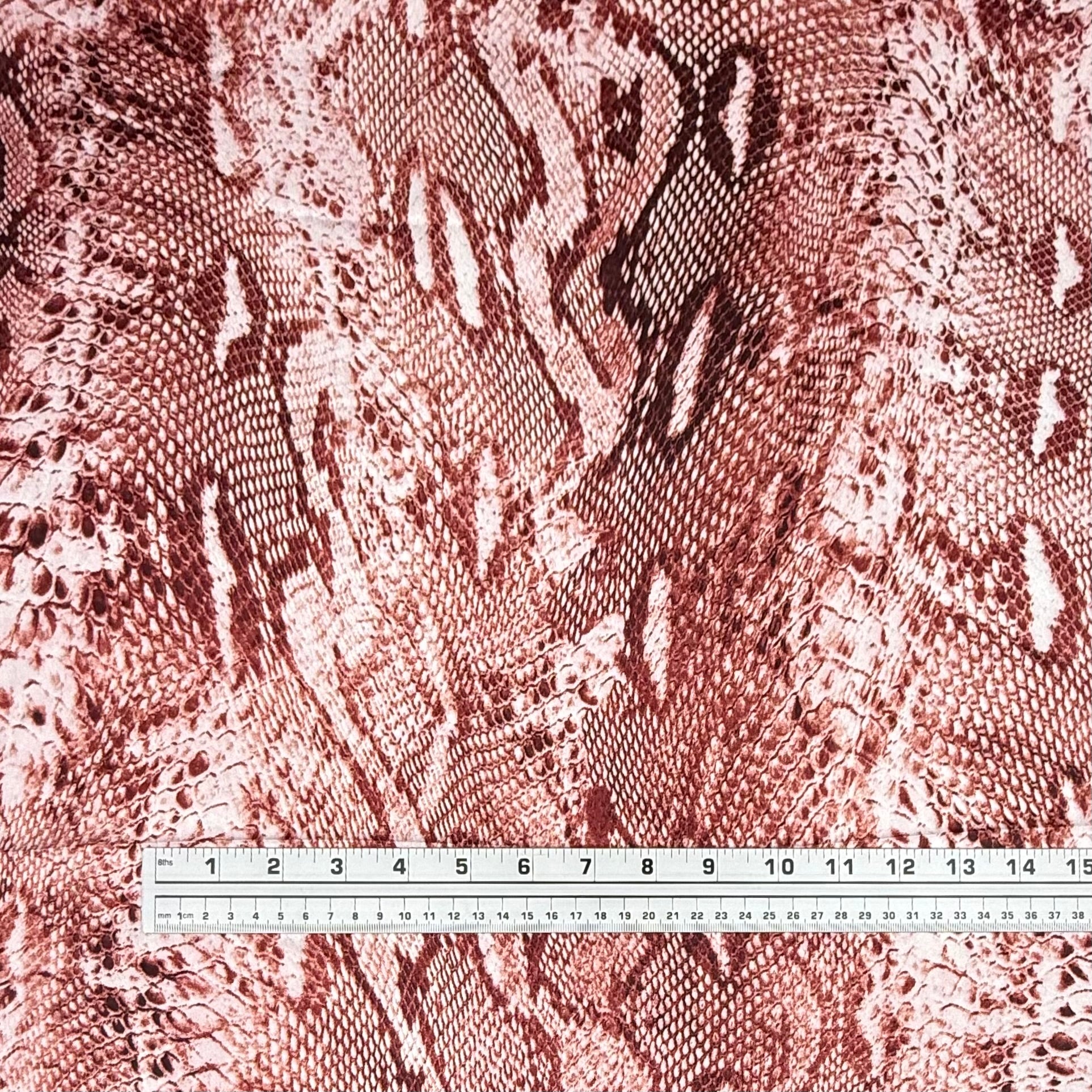 Snake Printed Polyester Lining - Red/White