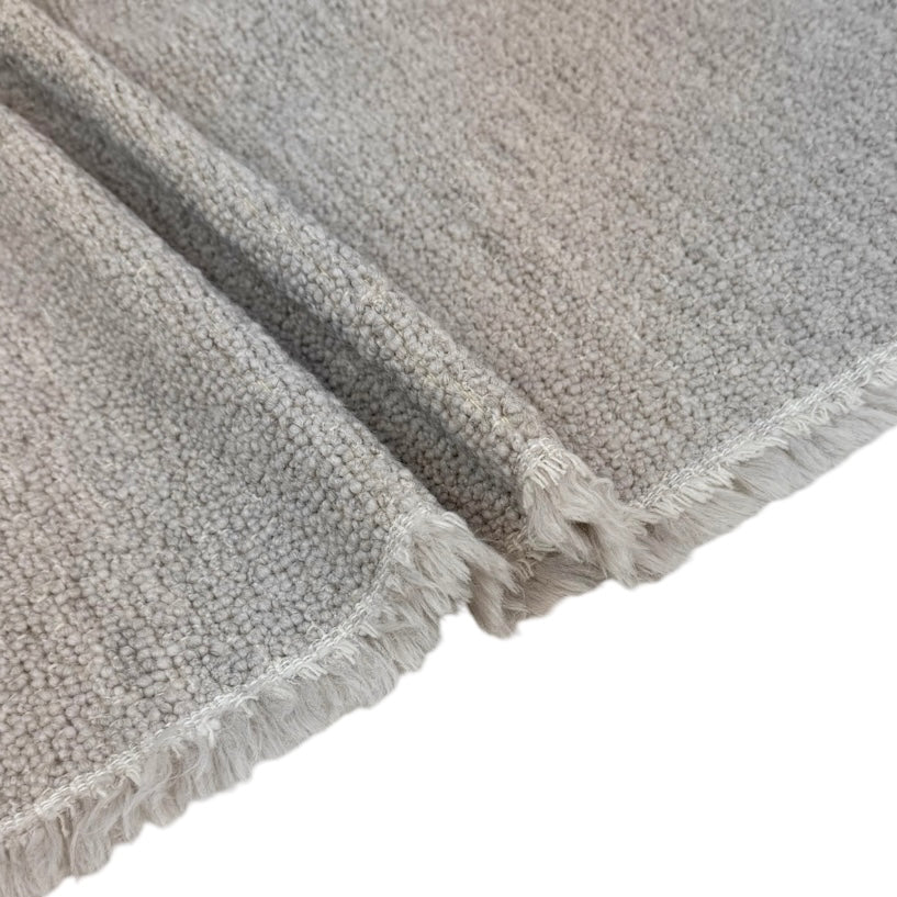 Boucle Wool Upholstery Remnant - Greige/Ivory