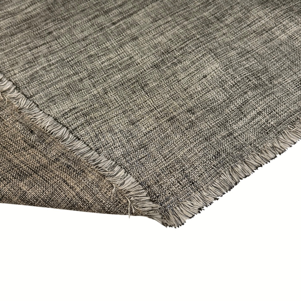Woven Upholstery Remnant - Ivory/Black