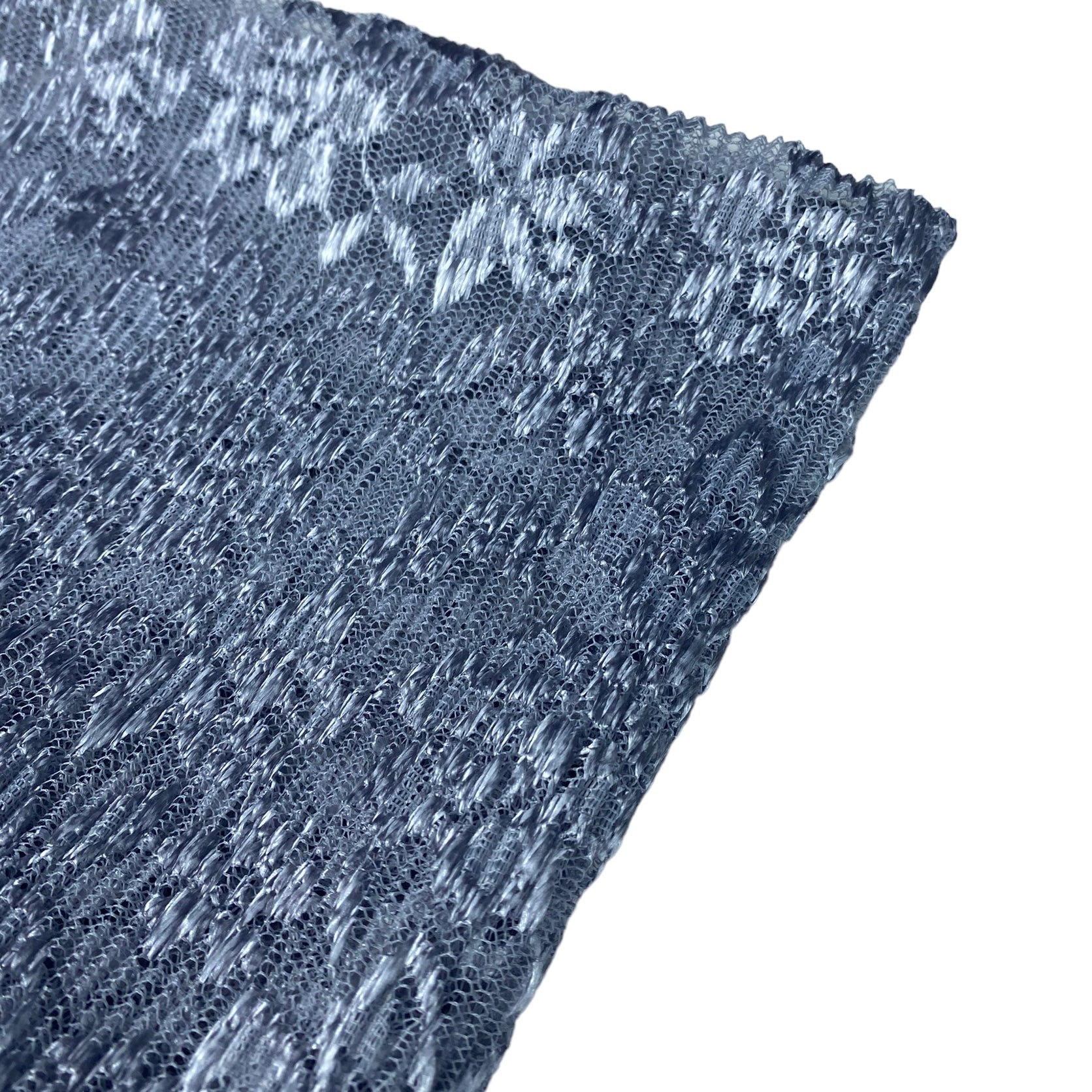 Pleated Floral Embroidered Lace - Grey
