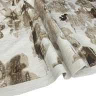 Patterned Velvet Upholstery Remnant - White/Beige/Brown