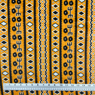 Super Wax African Printed Cotton - Striped - Golden Yellow/Black