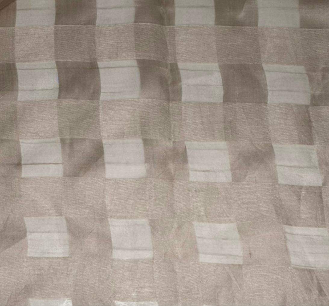 Plaid Silk Organza - Brown