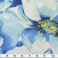 Floral Printed Polyester Georgette - White/Blue/Green/Yellow