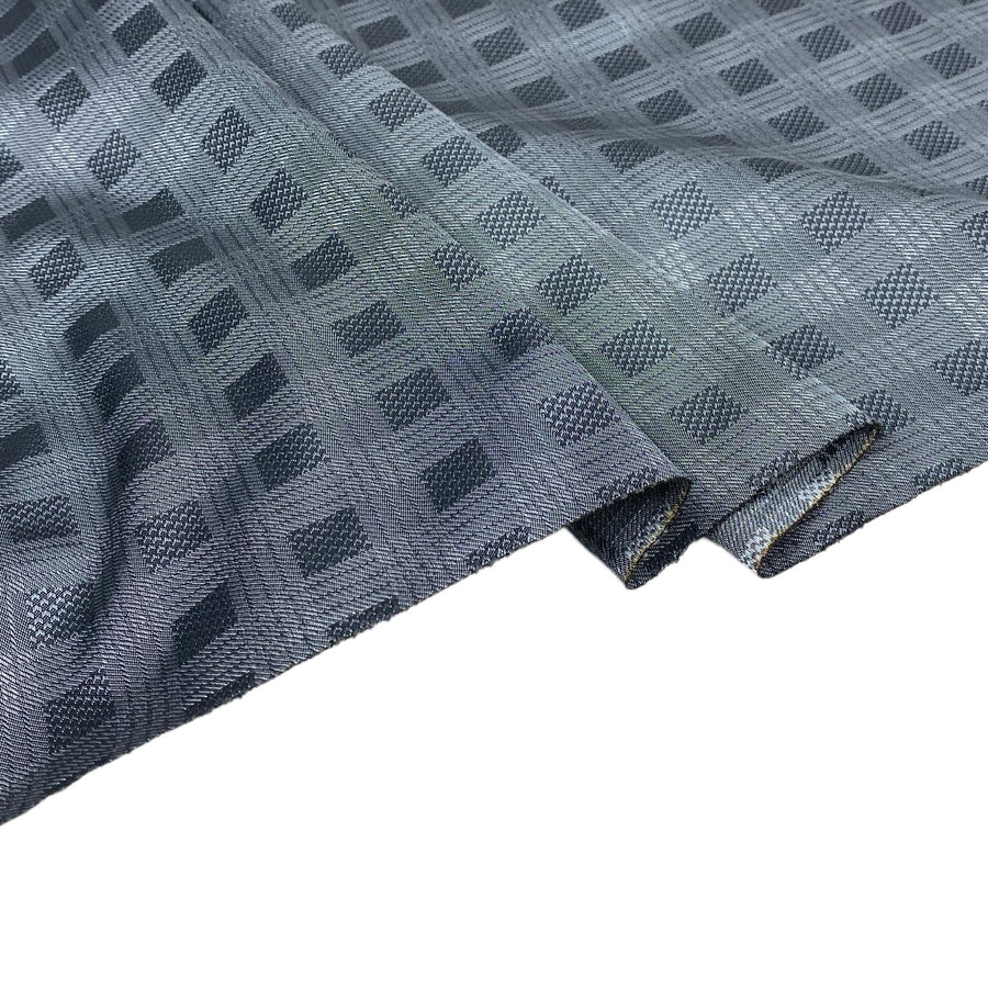 Plaid Silk/Polyester - Grey - Remnant
