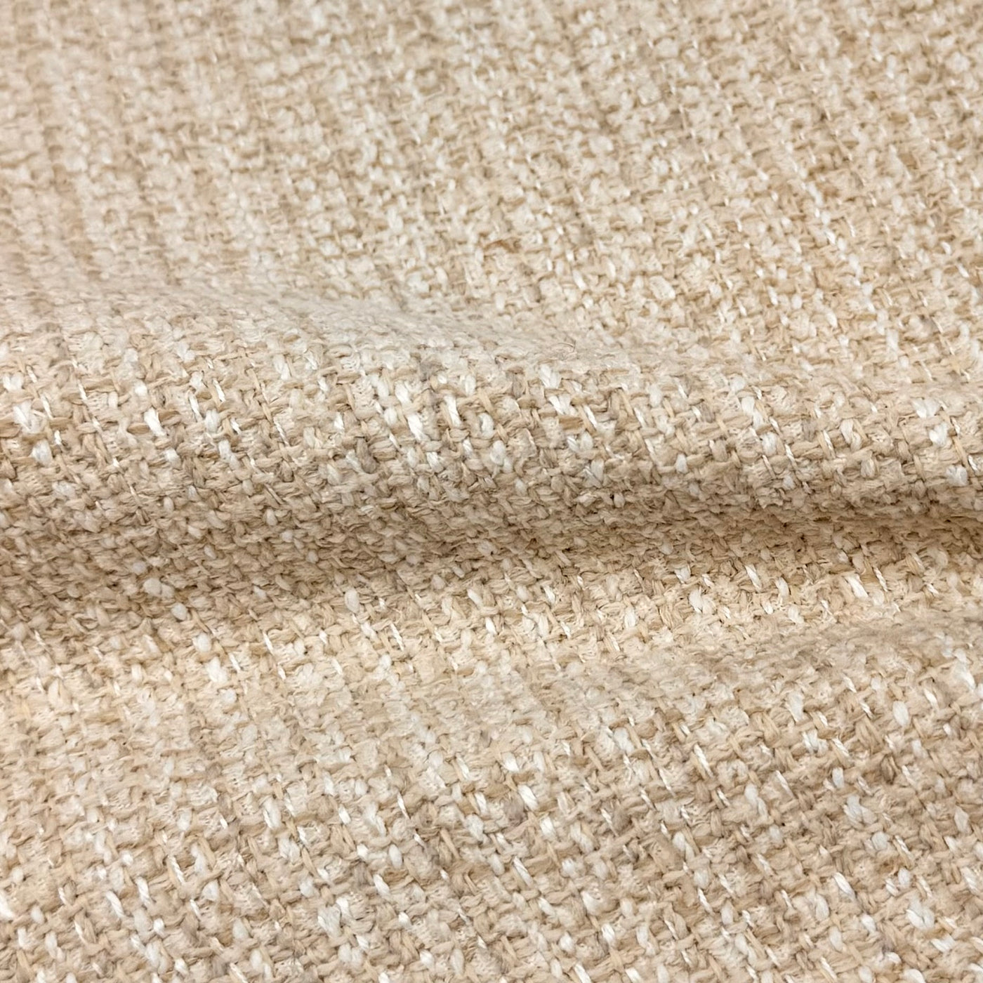 Woven Chenille Upholstery Remnant - Heathered Beige