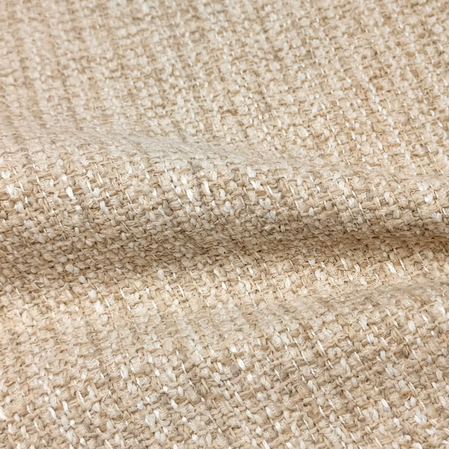 Woven Chenille Upholstery Remnant - Heathered Beige