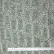 Patterned Upholstery Remnant - Turquoise/Grey/Green/White