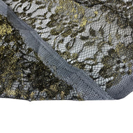 Floral Embroidered Lace - Black/Gold￼