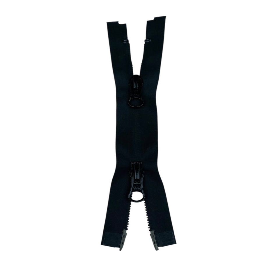 Two Way Opened-End Invisible 6.5” YKK Zipper - Black