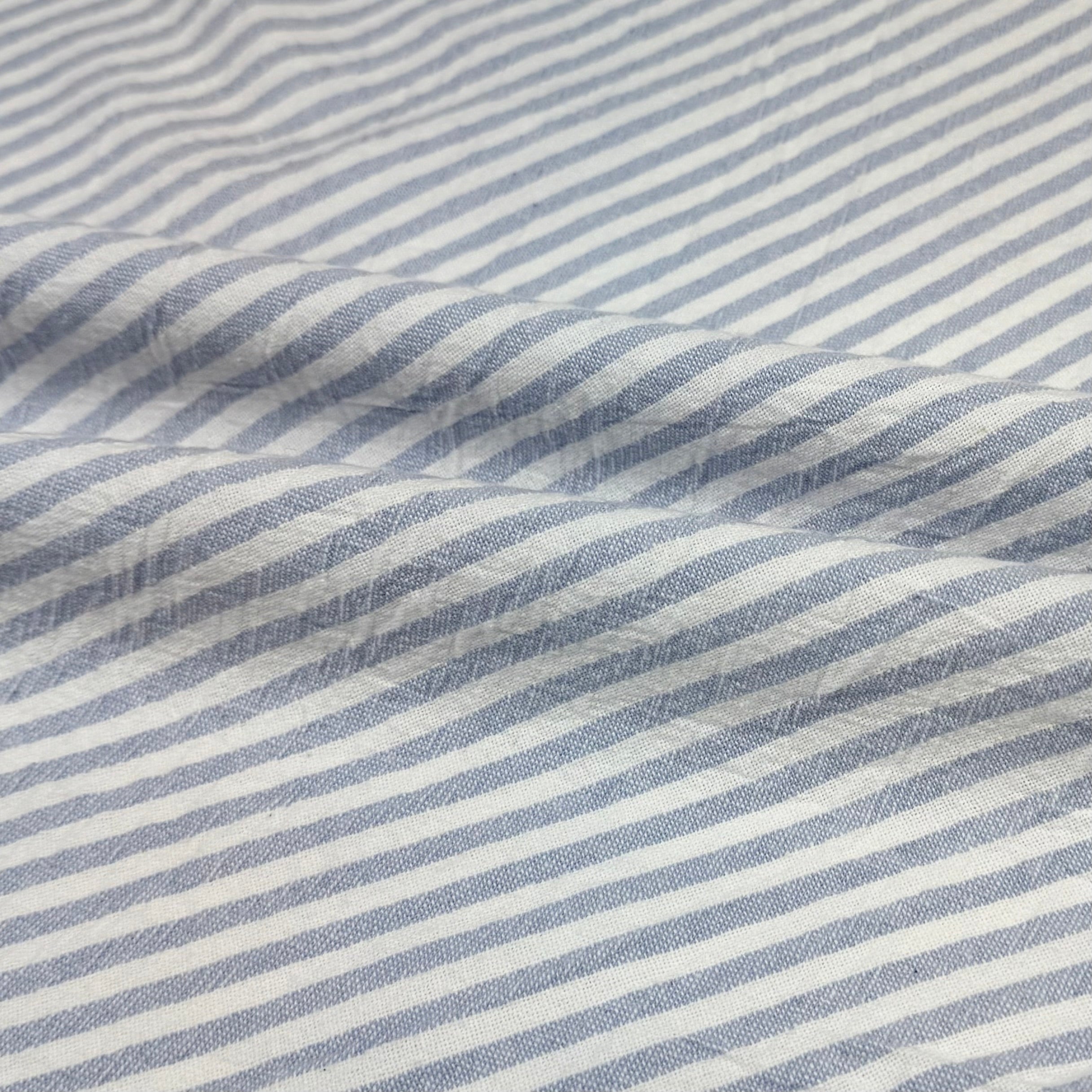 Striped Organic Cotton - Powder Blue/White