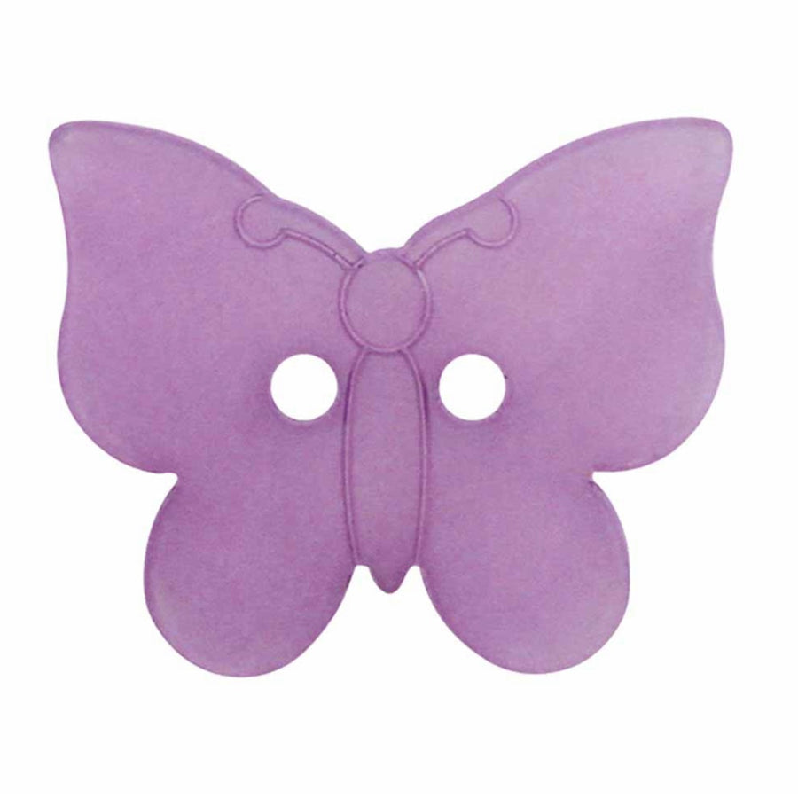 Novelty 2-Hole Button - Butterfly - Purple - 22mm - 3pcs
