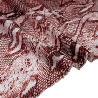 Snake Printed Polyester Lining - Red/White
