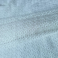 Diamond Patterned Stretch Lace - White