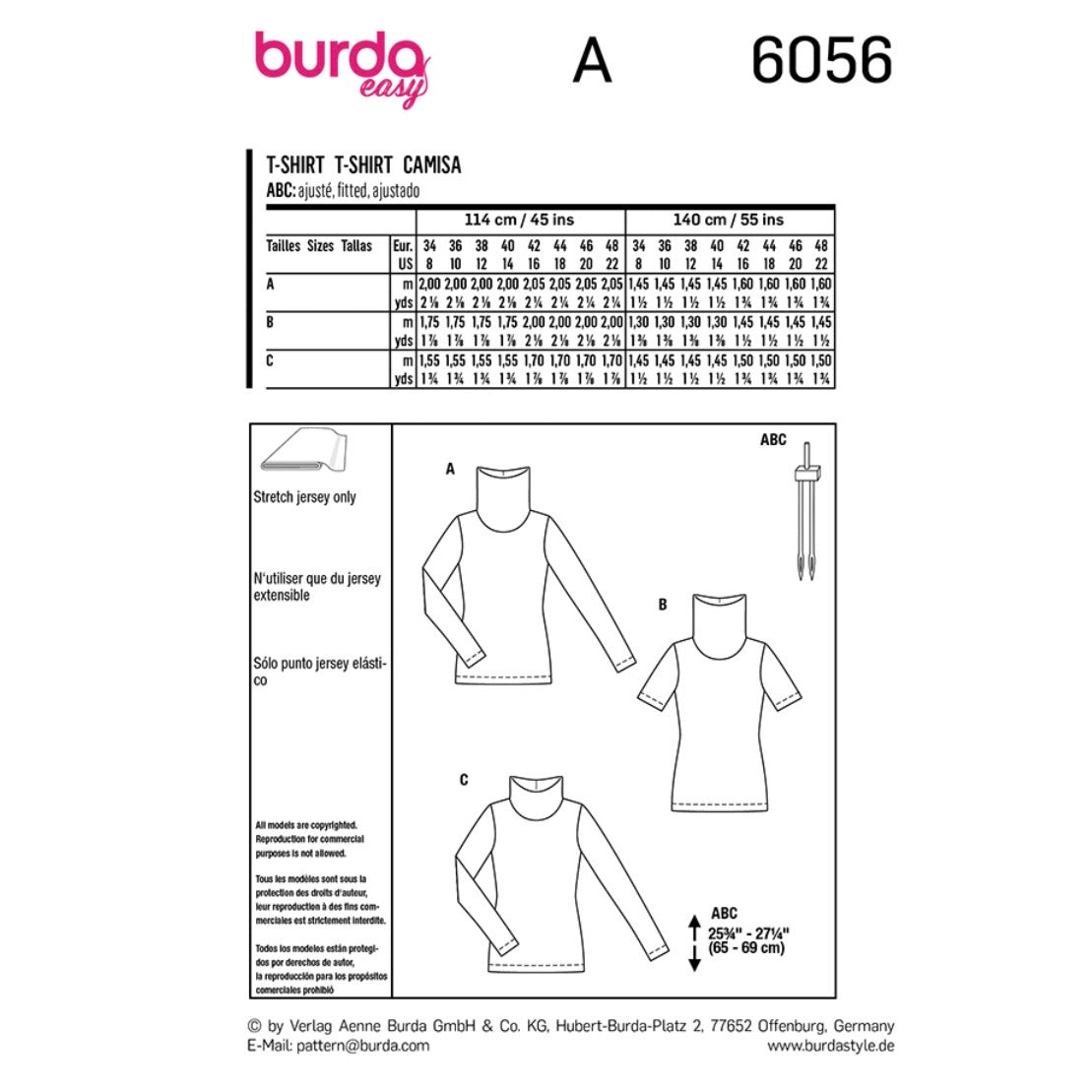 Burda Easy 6056 - Shirt Sewing Pattern