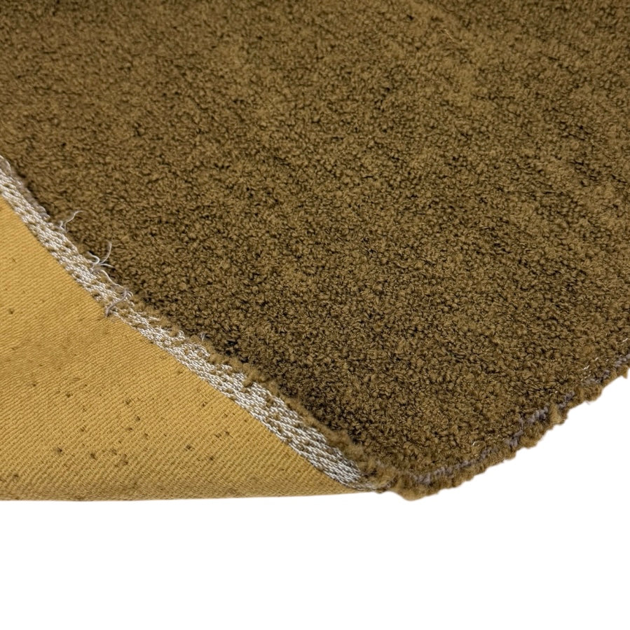 Boucle Wool Upholstery Remnant - Olive