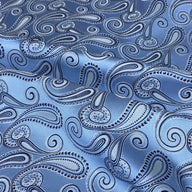 Paisley Silk/Polyester Jacquard - Light Blue / White / Black - Remnant