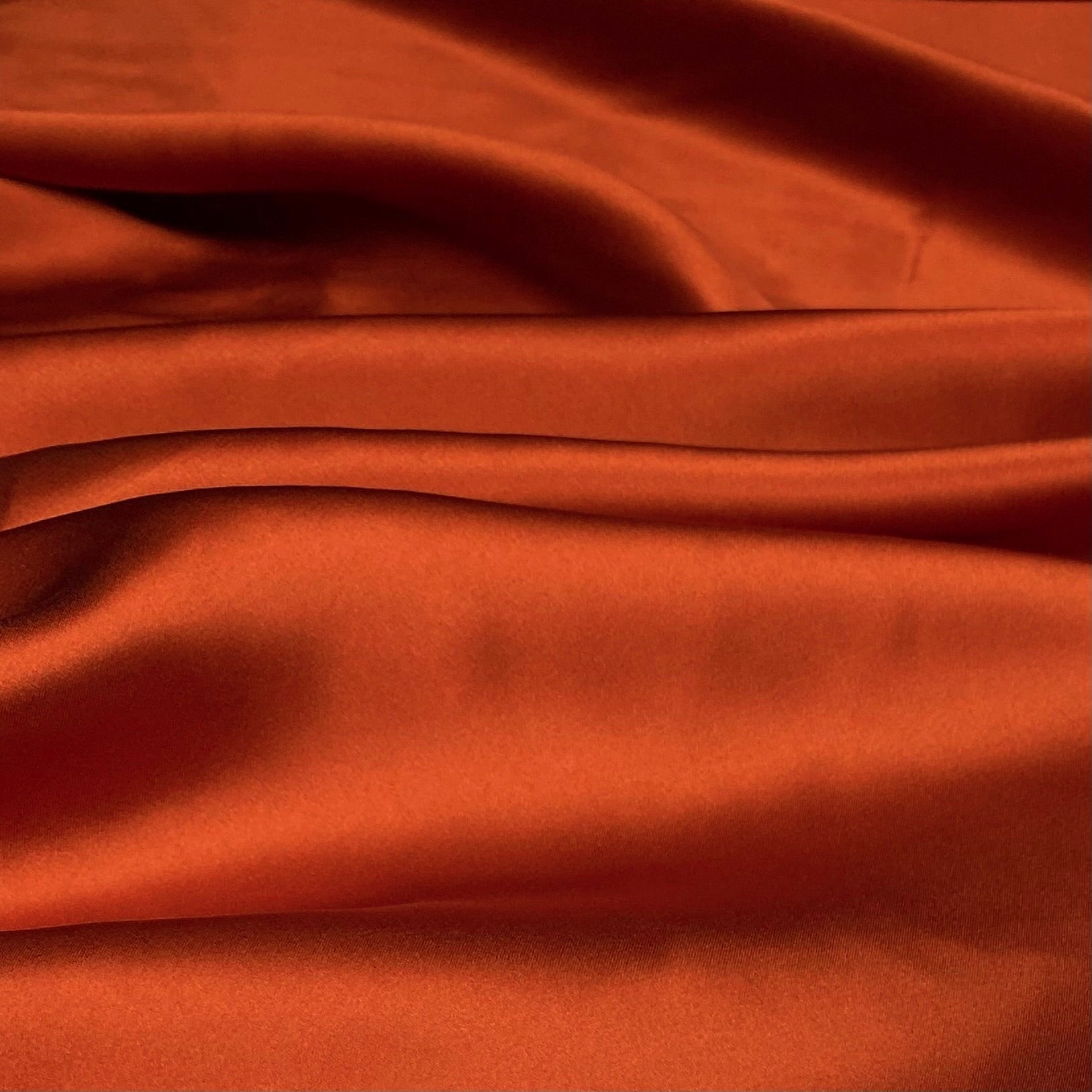 Mulberry Silk Charmeuse Satin - Rust Orange