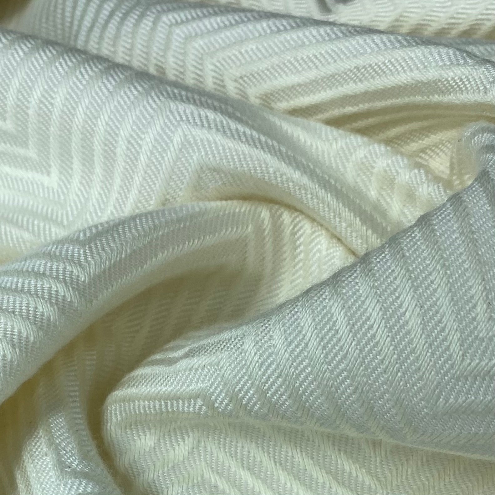 Chevron Upholstery Designer Remnant  - Ivory