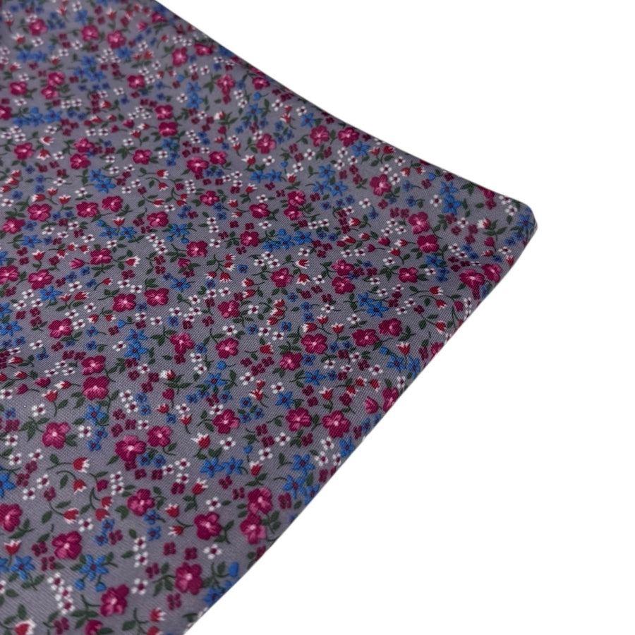 Floral Printed Stretch Nylon Knit - Grey/Pink/Blue/White