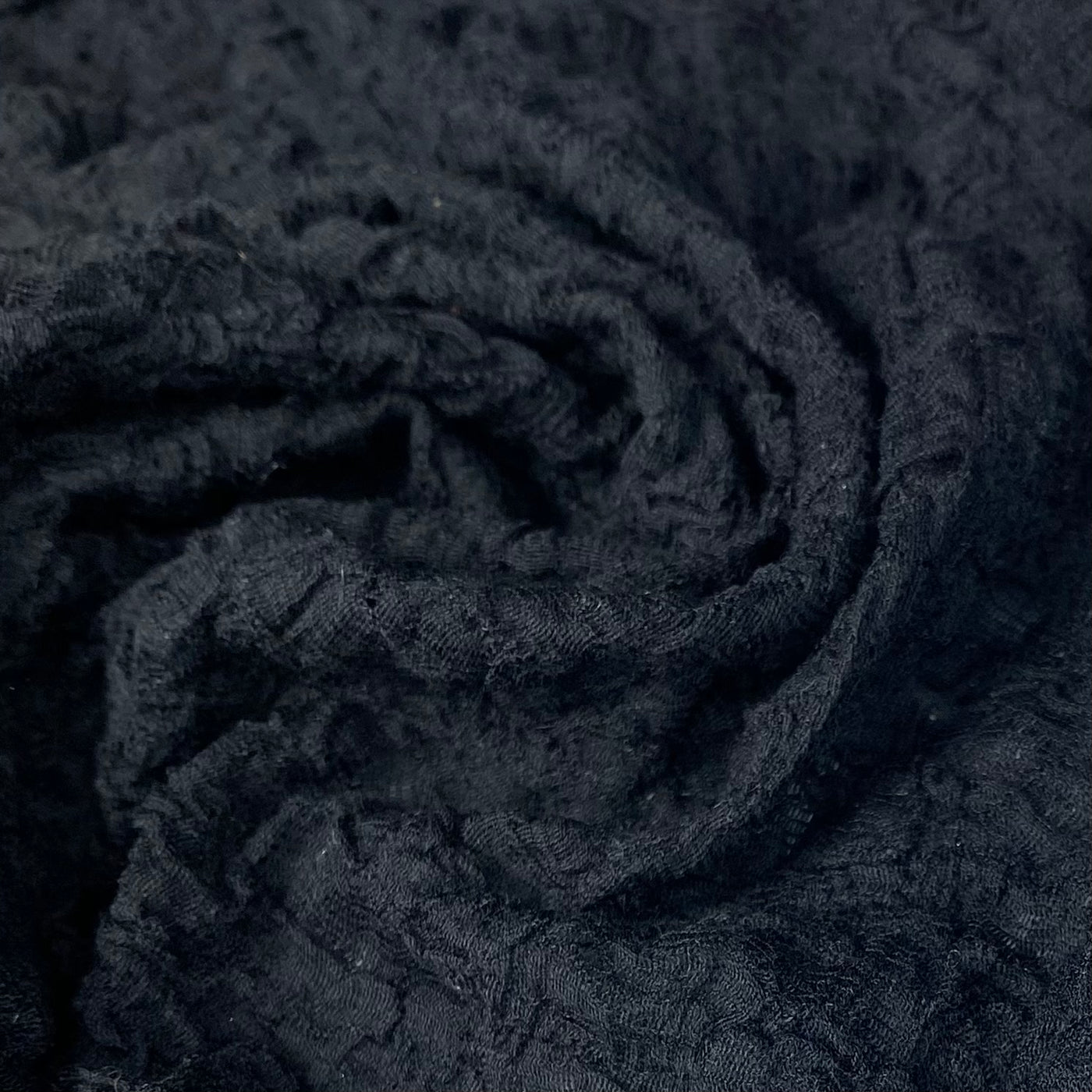 Crinkled Stretch Knit - Black