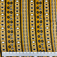 Super Wax African Printed Cotton - Striped - Gold/Black