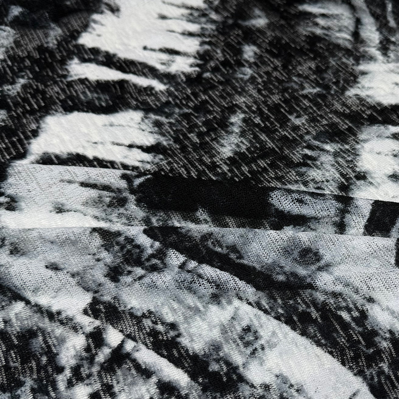 Abstract Printed Stretch Knit - Black/White