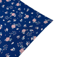 Floral Printed Polyester Crepe - Blue/White/Pink