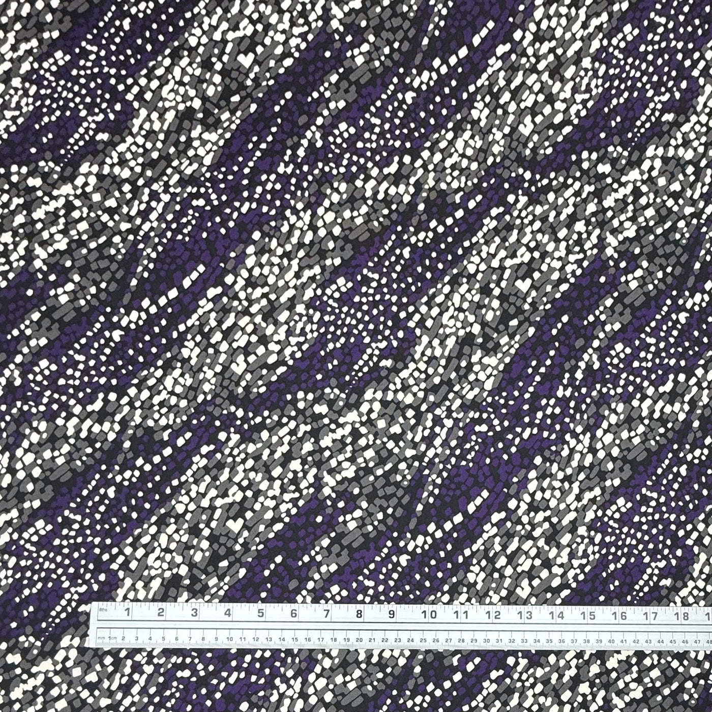 Diagonal Striped Polyester Stretch Knit - Purple/Black/Grey/White